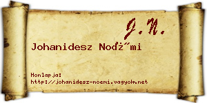 Johanidesz Noémi névjegykártya